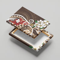 Bula Fiji Tagimaucia Mix Plumeria Masi Tapa Canvas Wall Art Brown