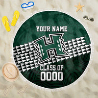 Hawaii Rainbow Warriors Alumni Custom Beach Blanket Kanaka Arrows Tropical Vibes LT7 One Size 150cm Green - Polynesian Pride