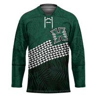 Hawaii Rainbow Warriors Alumni Custom Hockey Jersey Kanaka Arrows Tropical Vibes LT7 Unisex Green - Polynesian Pride