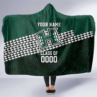 Hawaii Rainbow Warriors Alumni Custom Hooded Blanket Kanaka Arrows Tropical Vibes LT7 One Size Green - Polynesian Pride
