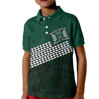 Hawaii Rainbow Warriors Alumni Custom Kid Polo Shirt Kanaka Arrows Tropical Vibes LT7 Kid Green - Polynesian Pride