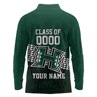 Hawaii Rainbow Warriors Alumni Custom Long Sleeve Polo Shirt Kanaka Arrows Tropical Vibes LT7 - Polynesian Pride