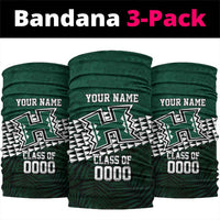 Hawaii Rainbow Warriors Alumni Custom Neck Gaiter Kanaka Arrows Tropical Vibes LT7 package One Size: 25*50cm Green - Polynesian Pride