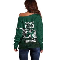 Hawaii Rainbow Warriors Alumni Custom Off Shoulder Sweater Kanaka Arrows Tropical Vibes LT7 - Polynesian Pride