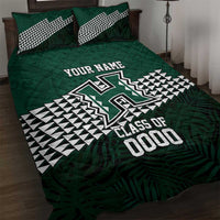 Hawaii Rainbow Warriors Alumni Custom Quilt Bed Set Kanaka Arrows Tropical Vibes LT7 Green - Polynesian Pride
