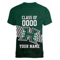 Hawaii Rainbow Warriors Alumni Custom Women V-Neck T-Shirt Kanaka Arrows Tropical Vibes LT7 - Polynesian Pride