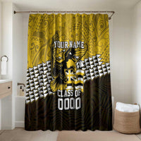 Hawaii Nanakuli High Alumni Custom Bathroom Set Kanaka Arrows Tropical Vibes LT7 Shower Curtain Only Yellow Black - Polynesian Pride