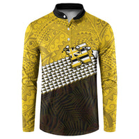 Hawaii Nanakuli High Alumni Custom Button Sweatshirt Kanaka Arrows Tropical Vibes LT7 Yellow Black - Polynesian Pride