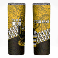 Hawaii Nanakuli High Alumni Custom Skinny Tumbler Kanaka Arrows Tropical Vibes LT7 Yellow Black - Polynesian Pride