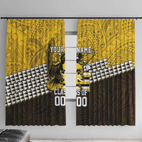 Hawaii Nanakuli High Alumni Custom Window Curtain Kanaka Arrows Tropical Vibes LT7 With Hooks Yellow Black - Polynesian Pride