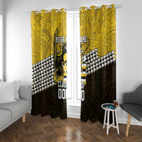 Hawaii Nanakuli High Alumni Custom Window Curtain Kanaka Arrows Tropical Vibes LT7 With Grommets Yellow Black - Polynesian Pride