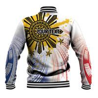 Philippines Independence Day Baseball Jacket Eagle Mix Filipino Flag Tribal Style