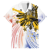 Philippines Independence Day Hawaiian Shirt Eagle Mix Filipino Flag Tribal Style LT7 White - Polynesian Pride