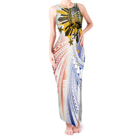 Philippines Independence Day Tank Maxi Dress Eagle Mix Filipino Flag Tribal Style LT7 Women White - Polynesian Pride