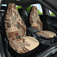 Talofa Samoa Mamanu Siapo Mix Malu Car Seat Cover Classic Beige Frangipani and Turtles
