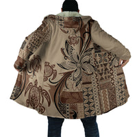 Talofa Samoa Mamanu Siapo Mix Malu Cloak Classic Beige Frangipani and Turtles
