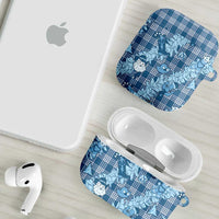 Blue Palaka Hawaii Cowboy Christmas AirPods Case Paniolo Mix Maile Lei LT7 - Polynesian Pride