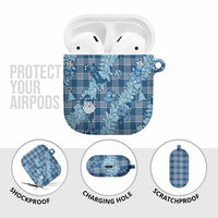 Blue Palaka Hawaii Cowboy Christmas AirPods Case Paniolo Mix Maile Lei LT7 - Polynesian Pride