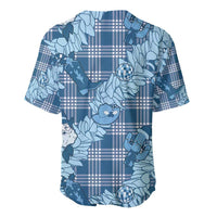 Blue Palaka Hawaii Cowboy Christmas Baseball Jersey Paniolo Mix Maile Lei - Polynesian Pride
