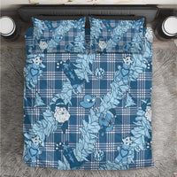 Blue Palaka Hawaii Cowboy Christmas Bedding Set Paniolo Mix Maile Lei - Polynesian Pride