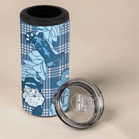 Blue Palaka Hawaii Cowboy Christmas 4 in 1 Can Cooler Tumbler Paniolo Mix Maile Lei - Polynesian Pride