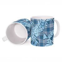 Blue Palaka Hawaii Cowboy Christmas Ceramic Mug Paniolo Mix Maile Lei - Polynesian Pride