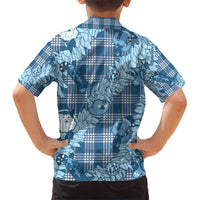 Blue Palaka Hawaii Cowboy Christmas Kid Hawaiian Shirt Paniolo Mix Maile Lei - Polynesian Pride