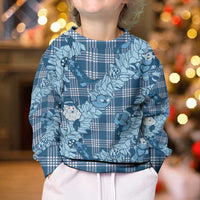 Blue Palaka Hawaii Cowboy Christmas Kid Ugly Christmas Sweater Paniolo Mix Maile Lei - Polynesian Pride