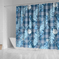 Blue Palaka Hawaii Cowboy Christmas Shower Curtain Paniolo Mix Maile Lei LT7 - Polynesian Pride