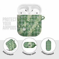 Green Palaka Hawaii Cowboy Christmas AirPods Case Paniolo Mix Maile Lei LT7 - Polynesian Pride