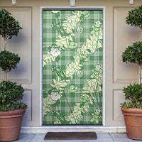 Green Palaka Hawaii Cowboy Christmas Door Cover Paniolo Mix Maile Lei - Polynesian Pride