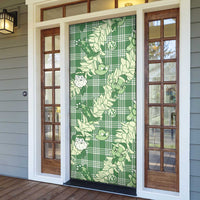 Green Palaka Hawaii Cowboy Christmas Door Cover Paniolo Mix Maile Lei - Polynesian Pride