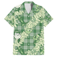 Green Palaka Hawaii Cowboy Christmas Family Matching Puletasi and Hawaiian Shirt Paniolo Mix Maile Lei - Polynesian Pride