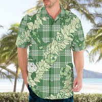 Green Palaka Hawaii Cowboy Christmas Hawaiian Shirt Paniolo Mix Maile Lei - Polynesian Pride