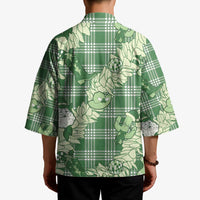 Green Palaka Hawaii Cowboy Christmas Kimono Paniolo Mix Maile Lei - Polynesian Pride