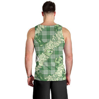 Green Palaka Hawaii Cowboy Christmas Men Tank Top Paniolo Mix Maile Lei - Polynesian Pride