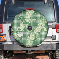 Green Palaka Hawaii Cowboy Christmas Spare Tire Cover Paniolo Mix Maile Lei - Polynesian Pride