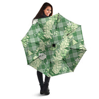 Green Palaka Hawaii Cowboy Christmas Umbrella Paniolo Mix Maile Lei - Polynesian Pride