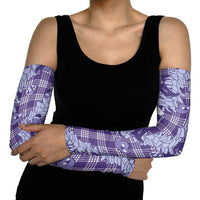 Purple Palaka Hawaii Cowboy Christmas Arm Sleeves Paniolo Mix Maile Lei - Polynesian Pride
