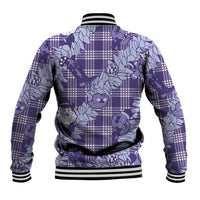 Purple Palaka Hawaii Cowboy Christmas Baseball Jacket Paniolo Mix Maile Lei LT7 - Polynesian Pride