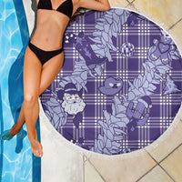 Purple Palaka Hawaii Cowboy Christmas Beach Blanket Paniolo Mix Maile Lei LT7 - Polynesian Pride