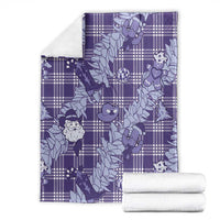 Purple Palaka Hawaii Cowboy Christmas Blanket Paniolo Mix Maile Lei - Polynesian Pride