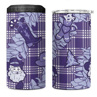 Purple Palaka Hawaii Cowboy Christmas 4 in 1 Can Cooler Tumbler Paniolo Mix Maile Lei - Polynesian Pride