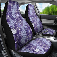 Purple Palaka Hawaii Cowboy Christmas Car Seat Cover Paniolo Mix Maile Lei - Polynesian Pride