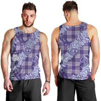 Purple Palaka Hawaii Cowboy Christmas Men Tank Top Paniolo Mix Maile Lei - Polynesian Pride