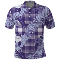 Purple Palaka Hawaii Cowboy Christmas Polo Shirt Paniolo Mix Maile Lei - Polynesian Pride