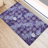 Purple Palaka Hawaii Cowboy Christmas Rubber Doormat Paniolo Mix Maile Lei - Polynesian Pride