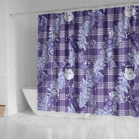 Purple Palaka Hawaii Cowboy Christmas Shower Curtain Paniolo Mix Maile Lei LT7 - Polynesian Pride