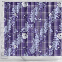 Purple Palaka Hawaii Cowboy Christmas Shower Curtain Paniolo Mix Maile Lei LT7 - Polynesian Pride