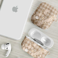 Khaki Palaka Hawaii Cowboy Christmas AirPods Case Paniolo Mix Maile Lei LT7 - Polynesian Pride